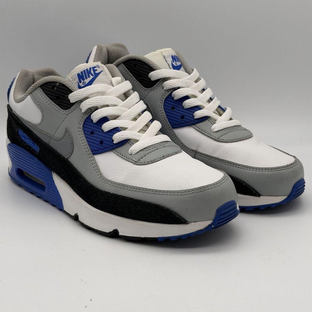 Nike Air Max 90 LTR GS Hyper Royal 7Y Women’s 8.5 CD6864-103 White Grey Blue